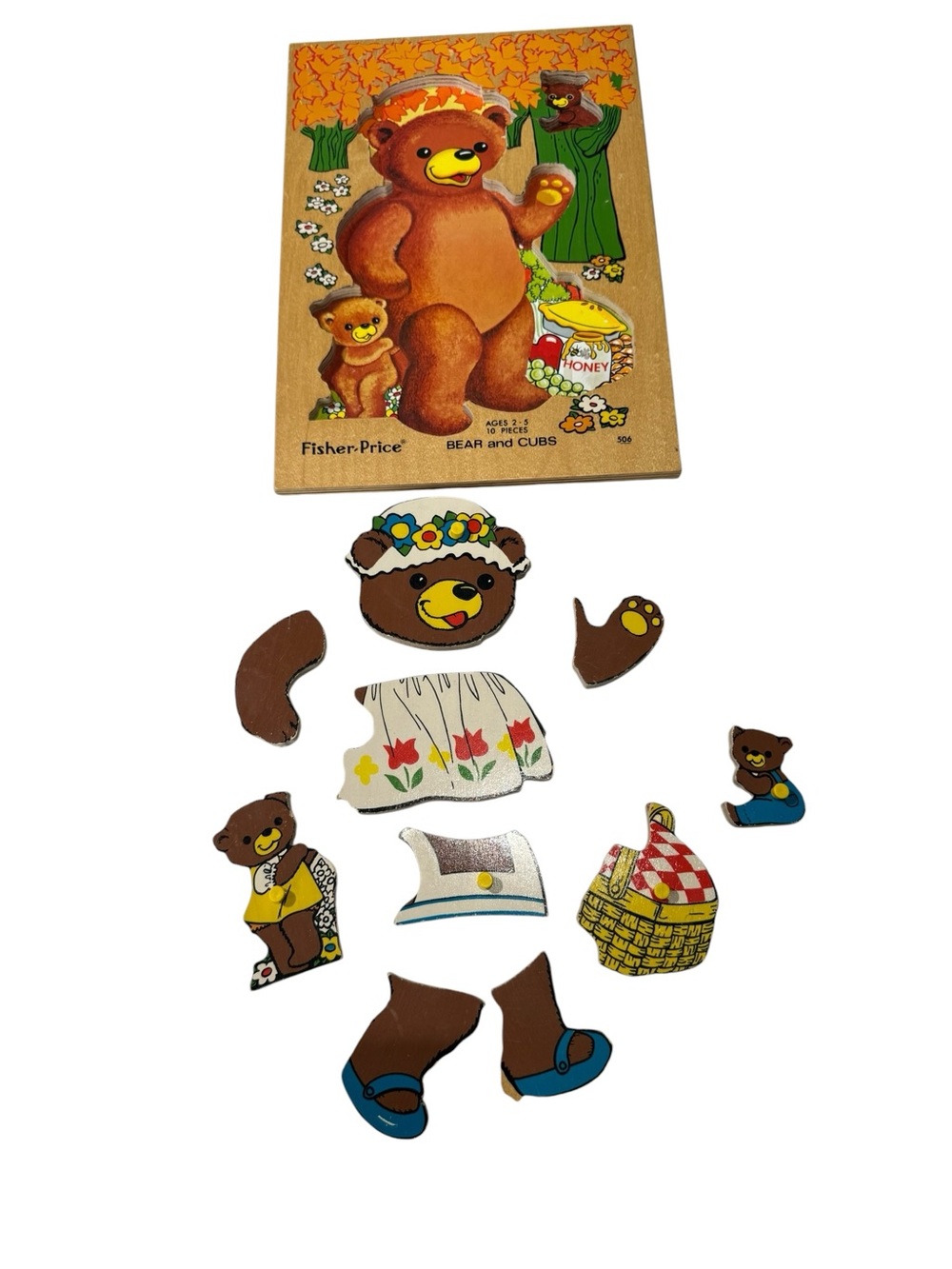 Lot of 3 VTG Puzzles - 2 Fisher-Price Wooden Animal & 1 Playskool Sesame Street - Picture 4 of 11